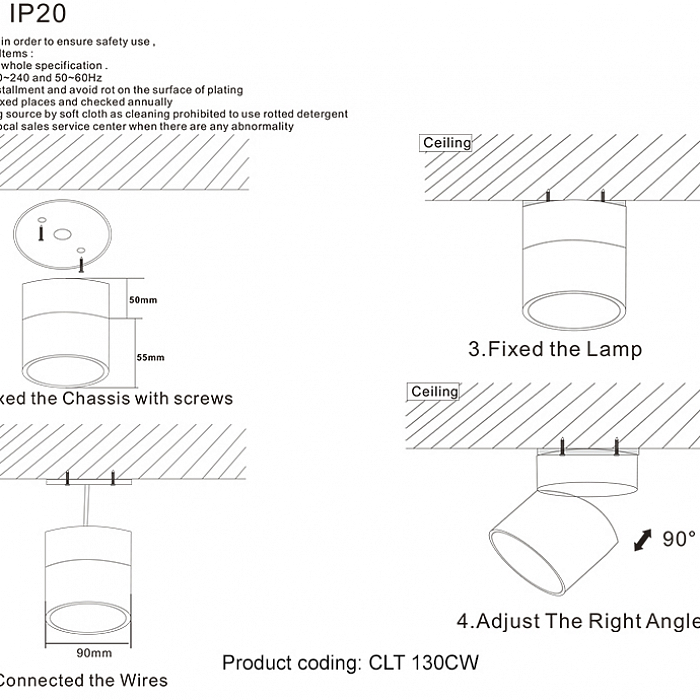 Светильник Crystal Lux CLT 130CW BL
