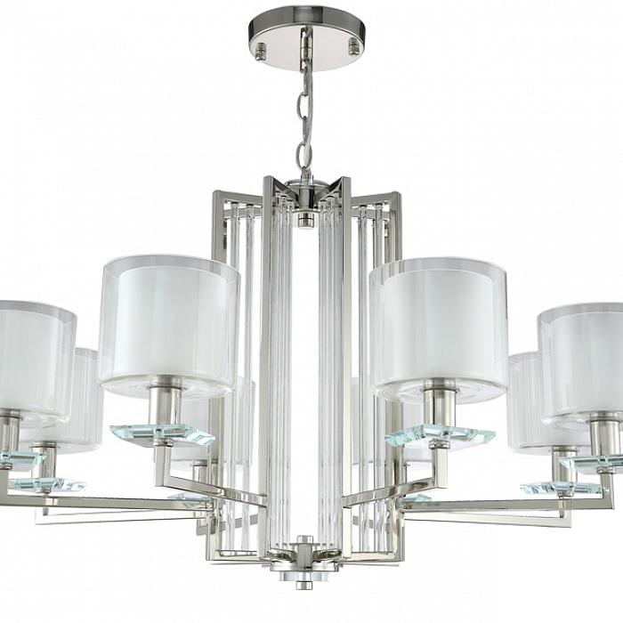 Люстра Crystal Lux NICOLAS SP-PL8 NICKEL/WHITE