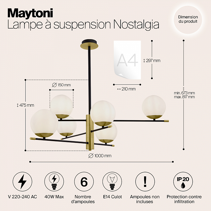 Светильник Maytoni MOD048PL-06G